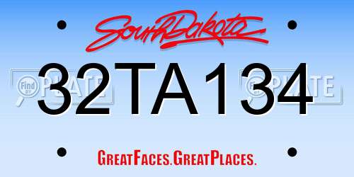 32TA134 South Dakota License Plate