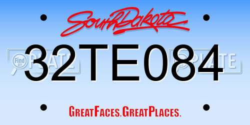32TE084 South Dakota License Plate