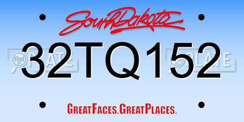 32TQ152 South Dakota License Plate