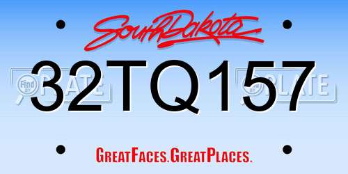 32TQ157 South Dakota License Plate