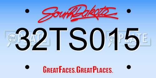 32TS015 South Dakota License Plate
