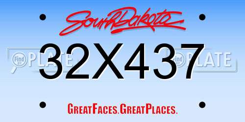 32X437 South Dakota License Plate
