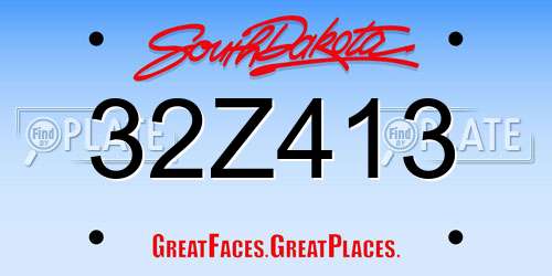 32Z413 South Dakota License Plate
