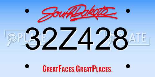 32Z428 South Dakota License Plate