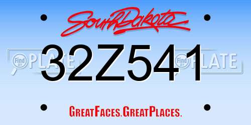 32Z541 South Dakota License Plate