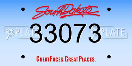 33073 South Dakota License Plate