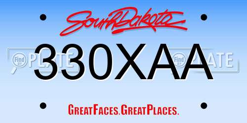 330XAA South Dakota License Plate