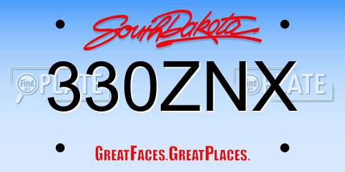 330ZNX South Dakota License Plate