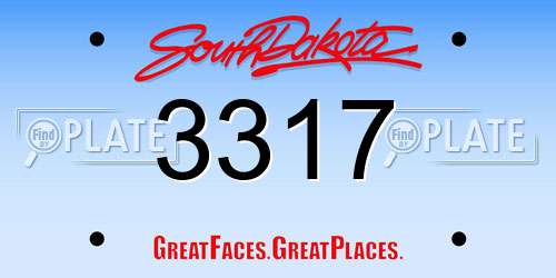 3317 South Dakota License Plate