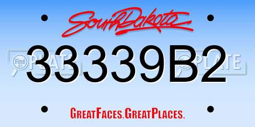 33339B2 South Dakota License Plate
