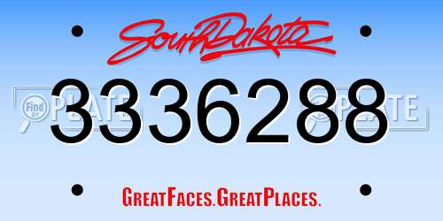 3336288 South Dakota License Plate