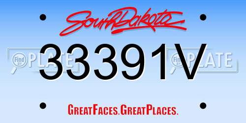 33391V South Dakota License Plate
