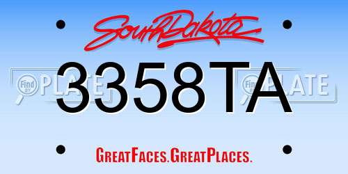 3358TA South Dakota License Plate