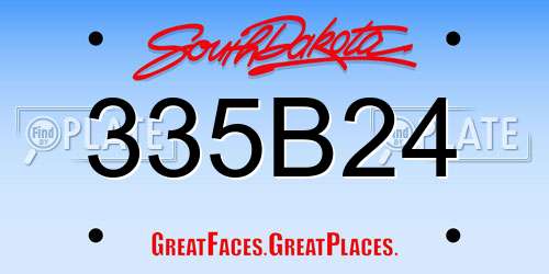 335B24 South Dakota License Plate