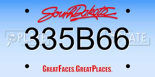 335B66 South Dakota License Plate