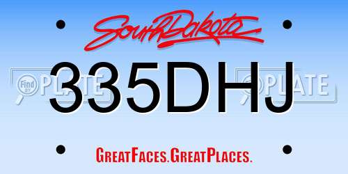 335DHJ South Dakota License Plate