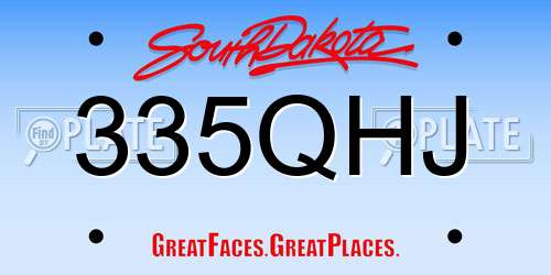 335QHJ South Dakota License Plate