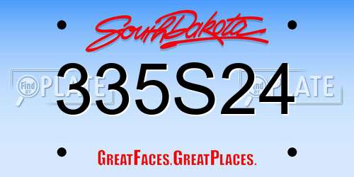 335S24 South Dakota License Plate