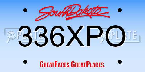 336XPO South Dakota License Plate