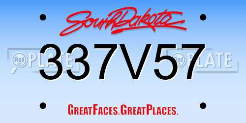 337V57 South Dakota License Plate