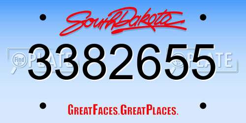 3382655 South Dakota License Plate