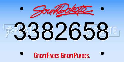 3382658 South Dakota License Plate