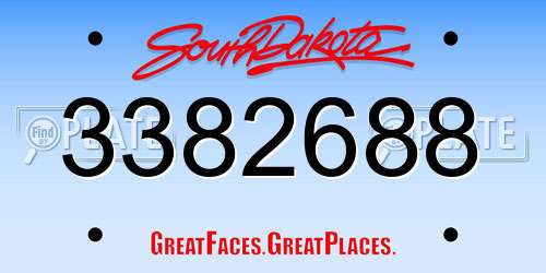 3382688 South Dakota License Plate