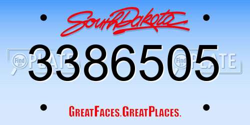 3386505 South Dakota License Plate