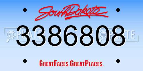 3386808 South Dakota License Plate