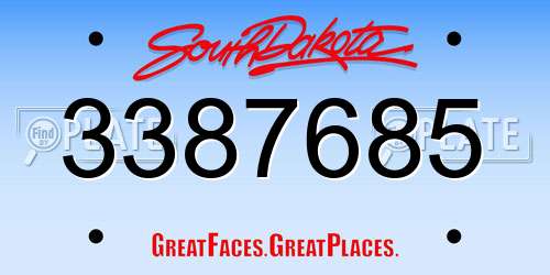 3387685 South Dakota License Plate