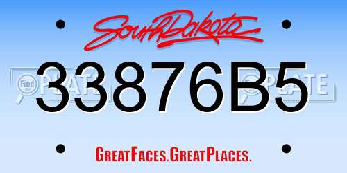 33876B5 South Dakota License Plate