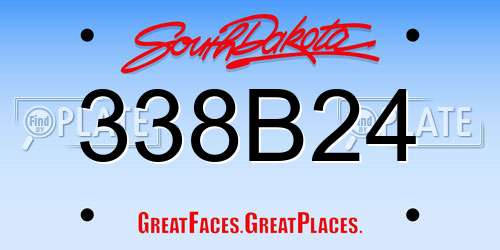 338B24 South Dakota License Plate