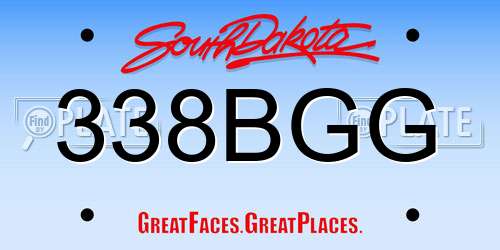 338BGG South Dakota License Plate