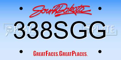 338SGG South Dakota License Plate
