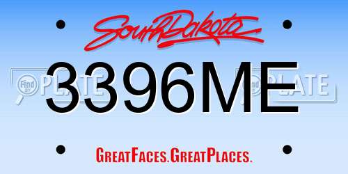 3396ME South Dakota License Plate