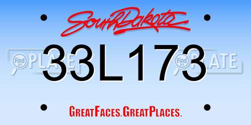 33L173 South Dakota License Plate