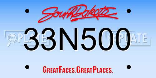 33N500 South Dakota License Plate