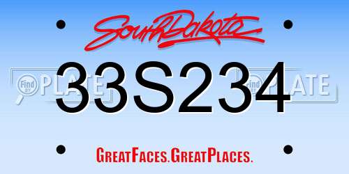 33S234 South Dakota License Plate