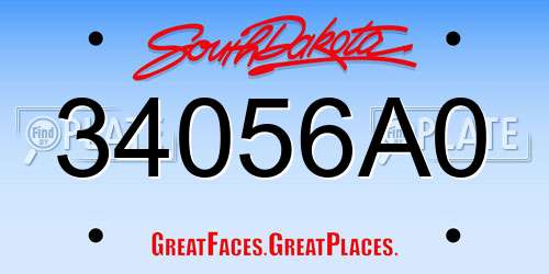 34056A0 South Dakota License Plate