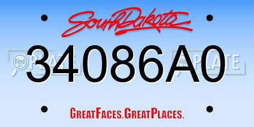 34086A0 South Dakota License Plate