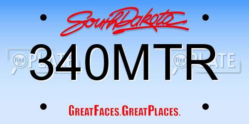 340MTR South Dakota License Plate