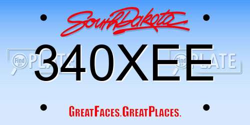 340XEE South Dakota License Plate