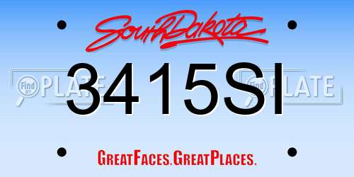 3415SI South Dakota License Plate