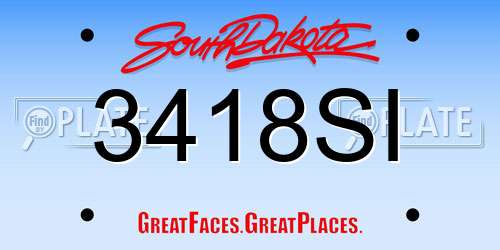 3418SI South Dakota License Plate