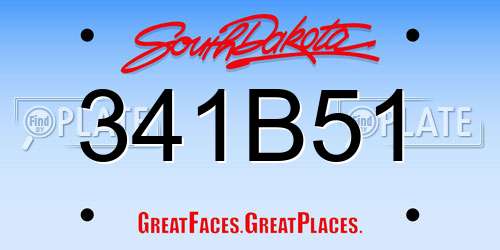 341B51 South Dakota License Plate