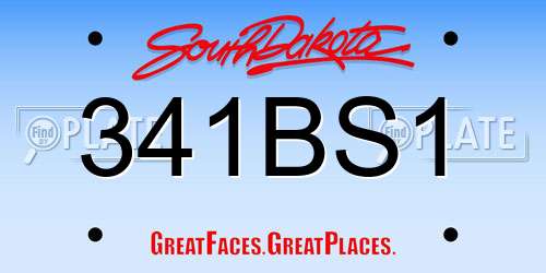 341BS1 South Dakota License Plate