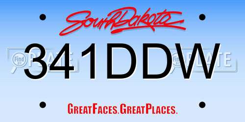 341DDW South Dakota License Plate