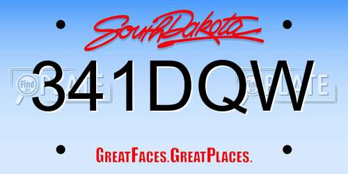 341DQW South Dakota License Plate