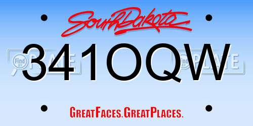 341OQW South Dakota License Plate