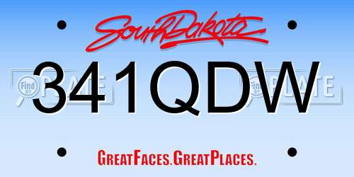 341QDW South Dakota License Plate